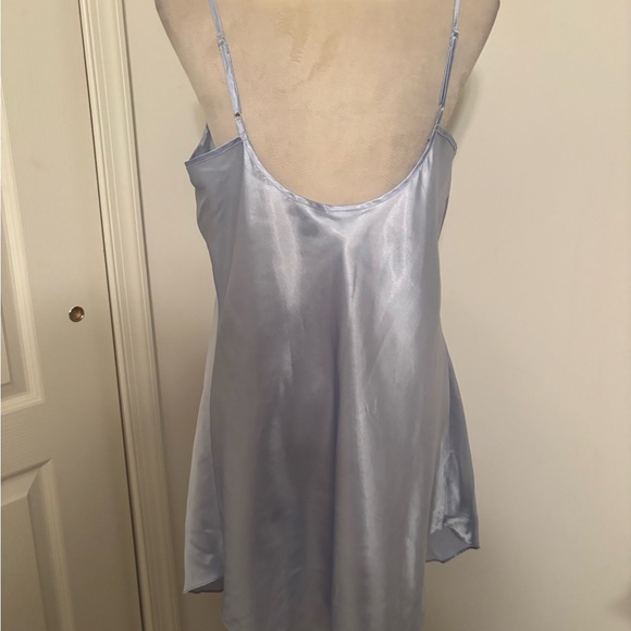 Basic Editions Light Blue Satin Chemise - Picture 2 of 5